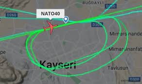 NATO uçağı Kayseri'de pisti pas geçti