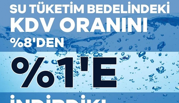 Başkan Büyükkılıç: "Su Tüketim Bedelindeki KDV Oranını Yüzde 1'e Düşürdük"