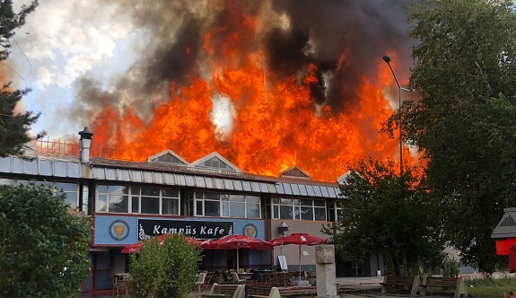 Yemekhanede Çıkan Yangın Kontrol Altına Alındı, Son Durum Havadan Görüntülendi