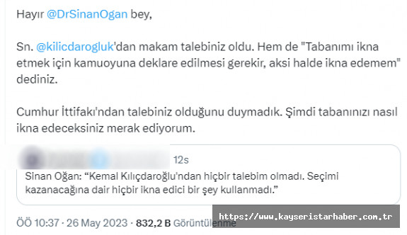 Mansur Yavaş'tan "Kılıçdaroğlu'ndan hiçbir talebim olmadı" diyen Sinan Oğan'a yalanlama: Makam talebiniz oldu